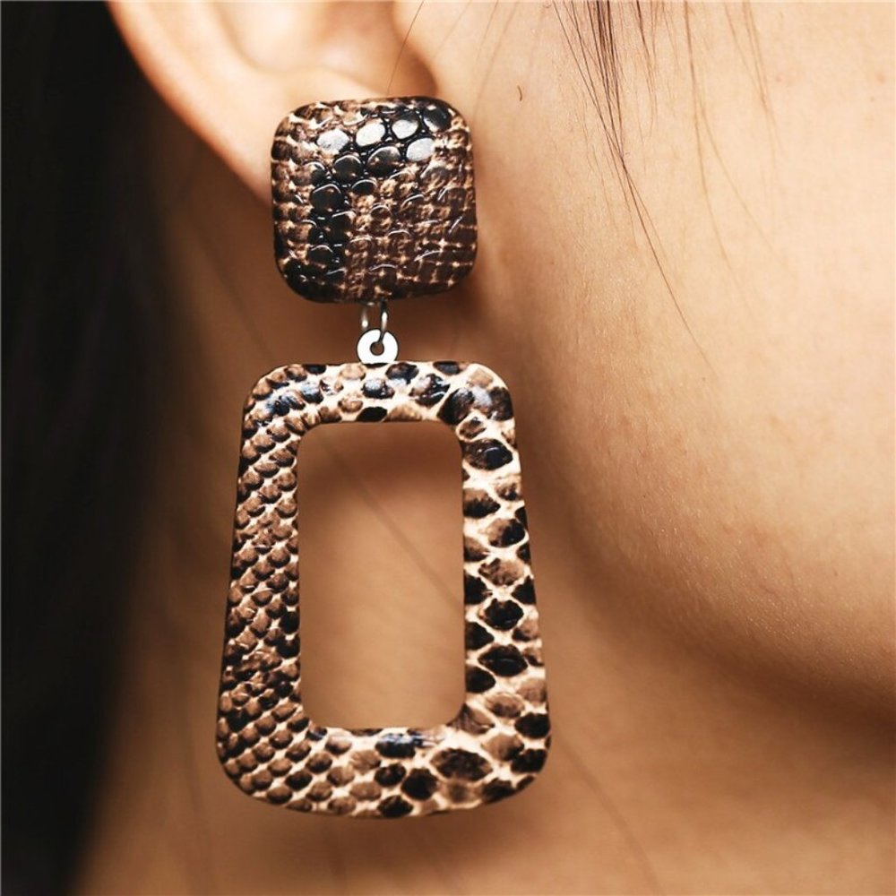 New Snake Skin Drop Women's Earrings Geometric